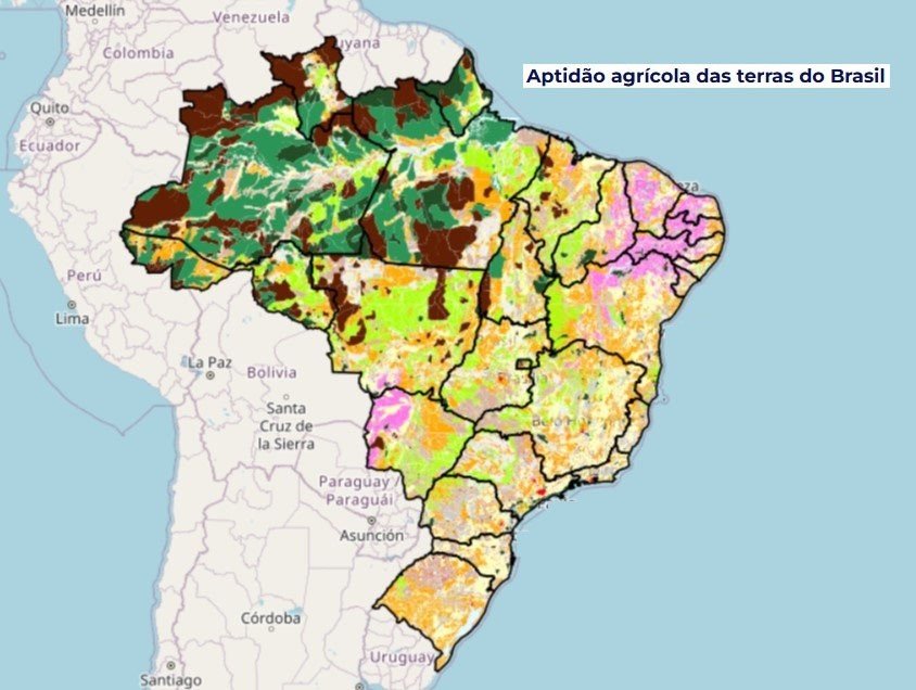 Novo mapa mostra onde há maior potencial para agricultura no Brasil