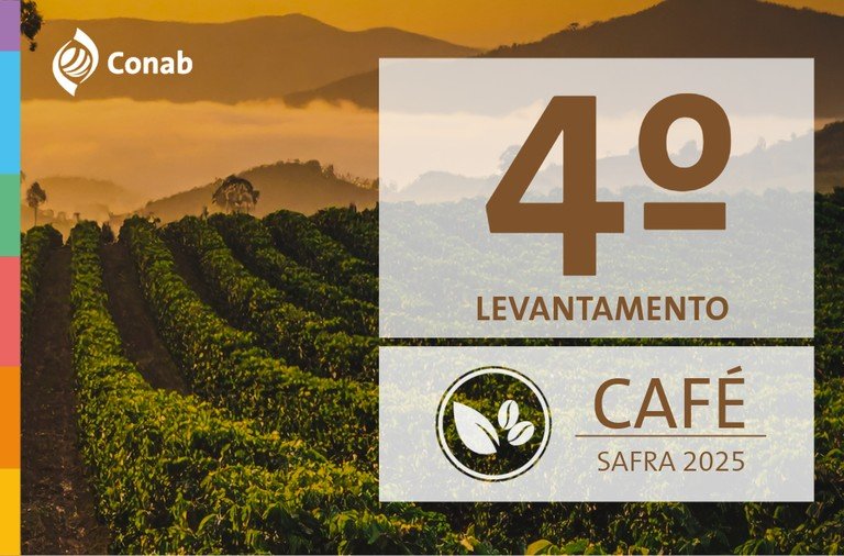 Produção de café é estimada em 56,5 milhões de sacas em 2025